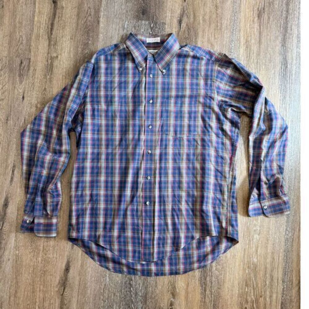 Men's SERO Plaid Button‎ Down Large